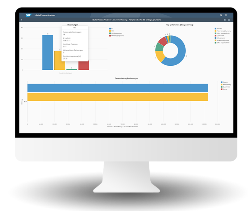Rechnungsworkflow mit xSuite Invoice Cube - Details Process Analyzer